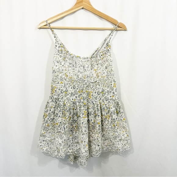 NWT Free People Sage Boho Floral Open Back Embroidered Tank Top - Picture 5 of 13